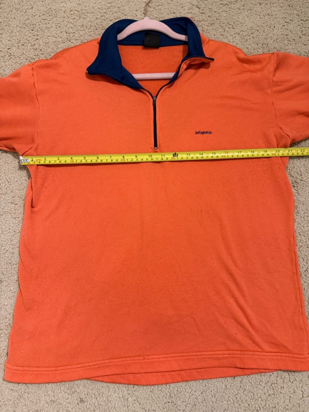 Vintage Patagonia Capilene Orange 1/4 Zip Fleece Pullover Large USA - Picture 4 of 7